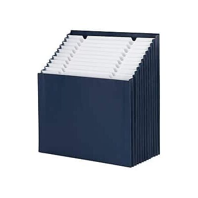 Smead - Secure Stadium File, Letter Size, 12-Pocket - Navy Blue Smead - Secure Stadium File, Letter Size, 12-Pocket - Navy Blue