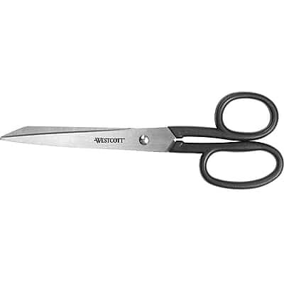 Westcott - Kleencut 8" Stainless Steel Standard Scissors, Pointed Tip - Black Westcott - Kleencut 8" Stainless Steel Standard Scissors, Pointed Tip - Black