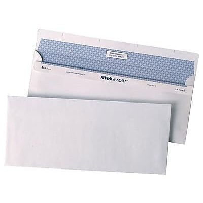 Quality Park - Reveal-N-Seal Security Tinted #10 Business Envelopes, 4 1/8" x 9 1/2" Wove, 500/Box - White Quality Park - Reveal-N-Seal Security Tinted #10 Business Envelopes, 4 1/8" x 9 1/2" Wove, 500/Box - White