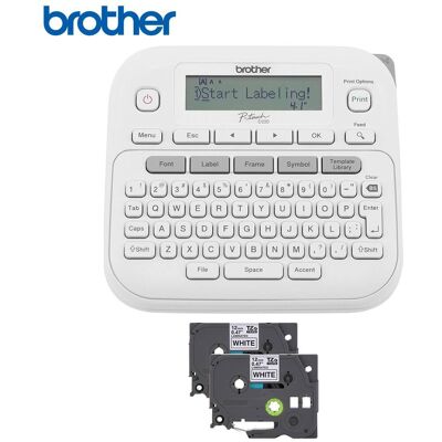 Brother - PTD220 Home/Office Everyday Label Maker w/ White Laminated Label Tape Brother - PTD220 Home/Office Everyday Label Maker w/ White Laminated Label Tape