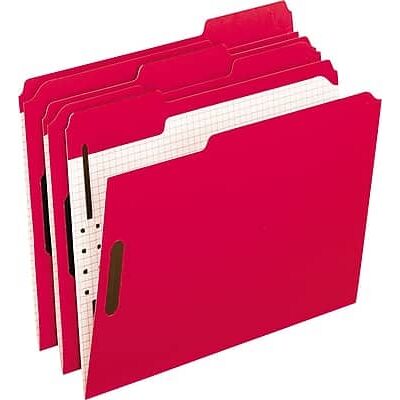 Pendaflex - File Folder, 2 Tab, Letter Size, 50/Box - Red Pendaflex - File Folder, 2 Tab, Letter Size, 50/Box - Red