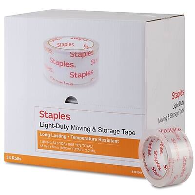 Staples - Lightweight Moving & Storage Packing Tape, 1.88" x 54.6 yds., 36/Box - Clear Staples - Lightweight Moving & Storage Packing Tape, 1.88" x 54.6 yds., 36/Box - Clear