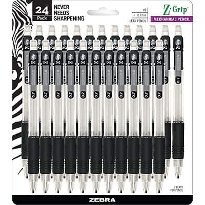 Zebra - Z-Grip Mechanical Pencil, 0.7mm, #2 Medium Lead, 2 Dozen - Black Zebra - Z-Grip Mechanical Pencil, 0.7mm, #2 Medium Lead, 2 Dozen - Black