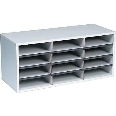 Fellowes - 12-Compartment Literature Organizers, 29" x 12.94" - Dove Gray Fellowes - 12-Compartment Literature Organizers, 29" x 12.94" - Dove Gray