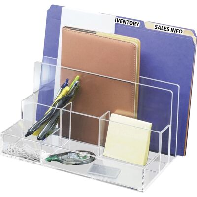 KanTek - File Sorter Desk Organizer 10.60" x 11" x 6.50" Desktop Acrylic - Clear KanTek - File Sorter Desk Organizer 10.60" x 11" x 6.50" Desktop Acrylic - Clear
