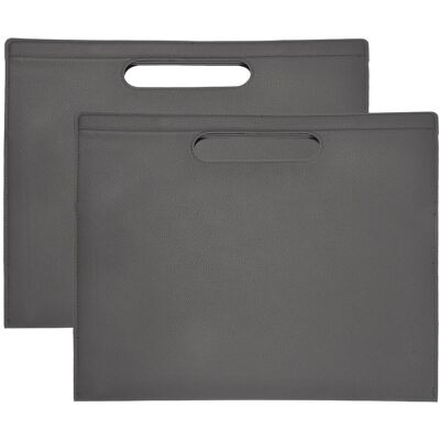 Unique Bargains - 2pcs Leather Folder, 13.3x12.6" Magnetic Leather Document Holder PU Pouch Bag Portfolio Organizer Waterproof - Gray Unique Bargains - 2pcs Leather Folder, 13.3x12.6" Magnetic Leather Document Holder PU Pouch Bag Portfolio Organizer Waterproof - Gray