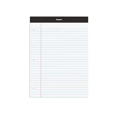 Staples - Double-Sheet Notepad, 8.5" x 11.75", Letter Size, 100 Sheets/Pad - White Staples - Double-Sheet Notepad, 8.5" x 11.75", Letter Size, 100 Sheets/Pad - White