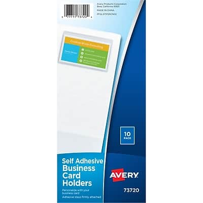 Avery - Self-Adhesive Vinyl Sleeve, 2" x 3.5" Business Cards, 10/Pack - Clear Avery - Self-Adhesive Vinyl Sleeve, 2" x 3.5" Business Cards, 10/Pack - Clear