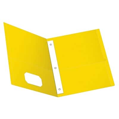 Oxford - 2-Pocket Fastener Folders, 25/Box - Yellow Oxford - 2-Pocket Fastener Folders, 25/Box - Yellow