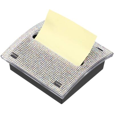Unique Bargains - Rhinestone Sticky Note Dispenser Pad Holder 4x4 Inch Desk Organizer for Office Home - AB Color Unique Bargains - Rhinestone Sticky Note Dispenser Pad Holder 4x4 Inch Desk Organizer for Office Home - AB Color