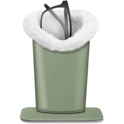 Kitcheniva - PU Leather Plush Lined Eyeglasses Protective Cover Holder Magnetic Stand Desk Organizer - Sage Green Kitcheniva - PU Leather Plush Lined Eyeglasses Protective Cover Holder Magnetic Stand Desk Organizer - Sage Green