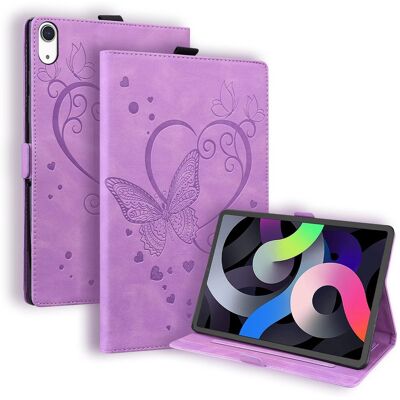 Dteck - For Apple iPad (A16) 11" 2025 & iPad 10th 2022 PU Leather Embossed Butterfly Folio Case+Card Holder Flip Stand Cover - Purple Dteck - For Apple iPad (A16) 11" 2025 & iPad 10th 2022 PU Leather Embossed Butterfly Folio Case+Card Holder Flip Stand Cover - Purple