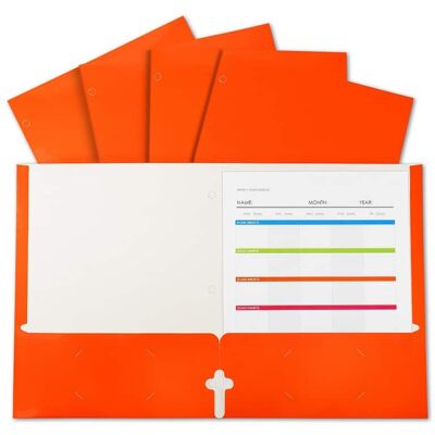 C-line - 2-Pocket Laminated Paper Portfolios with 3-Hole Punch, Orange, Box of 25 C-line - 2-Pocket Laminated Paper Portfolios with 3-Hole Punch, Orange, Box of 25