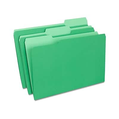 Staples - File Folders, 1/3-Cut Tab, Legal Size, 100/Box - Green Staples - File Folders, 1/3-Cut Tab, Legal Size, 100/Box - Green