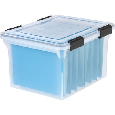 IRIS USA - Letter Legal Size File Box 32qt WEATHERPRO Airtight Plastic Storage Bin with Lid and Seal and Secure Latching IRIS USA - Letter Legal Size File Box 32qt WEATHERPRO Airtight Plastic Storage Bin with Lid and Seal and Secure Latching