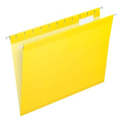 Pendaflex - Reinforced Hanging File Folders, 1/5 Tab, Letter Size, 25/Box - Yellow Pendaflex - Reinforced Hanging File Folders, 1/5 Tab, Letter Size, 25/Box - Yellow
