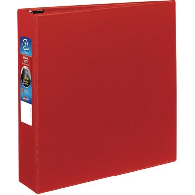 Avery - Heavy Duty Non View Binder With Durahinge And One Touch Ezd Rings 3 Rings 2" Capacity 11 X 8.5 Red Avery - Heavy Duty Non View Binder With Durahinge And One Touch Ezd Rings 3 Rings 2" Capacity 11 X 8.5 Red