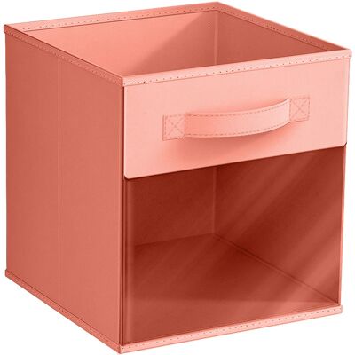 Sorbus - 11 Inch Collapsible Fabric Storage Bin with Clear Window - for Organizing Clothes, Toys, Books, Shelves, Figures - Pastel Orange Sorbus - 11 Inch Collapsible Fabric Storage Bin with Clear Window - for Organizing Clothes, Toys, Books, Shelves, Figures - Pastel Orange