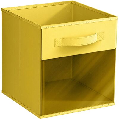 Sorbus - 11 Inch Collapsible Fabric Storage Bin with Clear Window - for Organizing Clothes, Toys, Books, Shelves, Figures - Pastel Yellow Sorbus - 11 Inch Collapsible Fabric Storage Bin with Clear Window - for Organizing Clothes, Toys, Books, Shelves, Figures - Pastel Yellow
