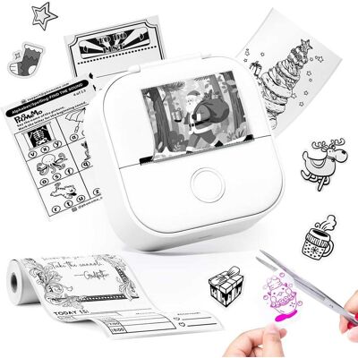 Phomemo - T02 Portable Mini Sticker Maker for Study Notes, Photos, DIY, Bullet Journal - White Phomemo - T02 Portable Mini Sticker Maker for Study Notes, Photos, DIY, Bullet Journal - White