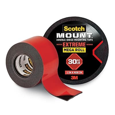 Scotch - Extreme Foam Double-Sided Mounting Tape, 1" x 11.11 yds - Black Scotch - Extreme Foam Double-Sided Mounting Tape, 1" x 11.11 yds - Black