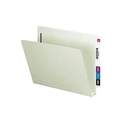 Smead - 60% Recycled End Tab Folders, Letter Size, 25/Box - Gray/Green Smead - 60% Recycled End Tab Folders, Letter Size, 25/Box - Gray/Green