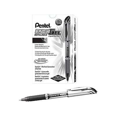 Pentel - EnerGel Gel Pens, Medium Point, 12/Pack - Black Ink Pentel - EnerGel Gel Pens, Medium Point, 12/Pack - Black Ink