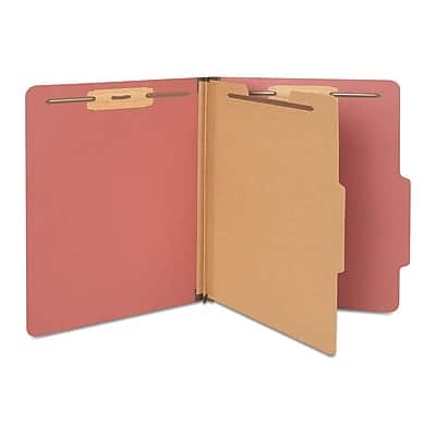 Staples - 60% Recycled Pressboard Classification Folder, 1-Divider, 1.75" Expansion, Letter Size, 20/Box - Brick Red Staples - 60% Recycled Pressboard Classification Folder, 1-Divider, 1.75" Expansion, Letter Size, 20/Box - Brick Red
