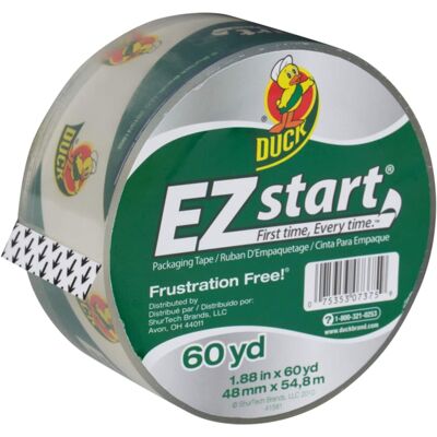 Duck - EZ Start 1.88 in. W X 60 yd L Packaging Tape Duck - EZ Start 1.88 in. W X 60 yd L Packaging Tape