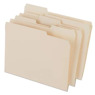 Staples - Heavyweight File Folders, 1/3-Cut Tab, Letter Size, 50/Box - Manila Staples - Heavyweight File Folders, 1/3-Cut Tab, Letter Size, 50/Box - Manila
