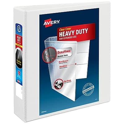 Avery - Nonstick Heavy Duty 2" 3-Ring View Binders, Slant Ring - White Avery - Nonstick Heavy Duty 2" 3-Ring View Binders, Slant Ring - White