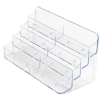 Deflecto - 8-Compartment Business Card Desktop Holder, 400-Card Capacity - Clear Deflecto - 8-Compartment Business Card Desktop Holder, 400-Card Capacity - Clear