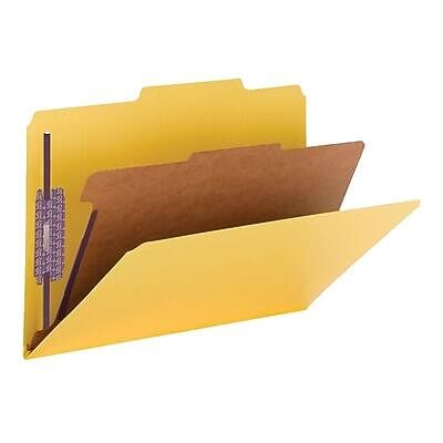 Smead - 60% Recycled Pressboard Classification Folders, 2" Expansion, Legal Size, 1 Divider, 10/Box - Yellow Smead - 60% Recycled Pressboard Classification Folders, 2" Expansion, Legal Size, 1 Divider, 10/Box - Yellow
