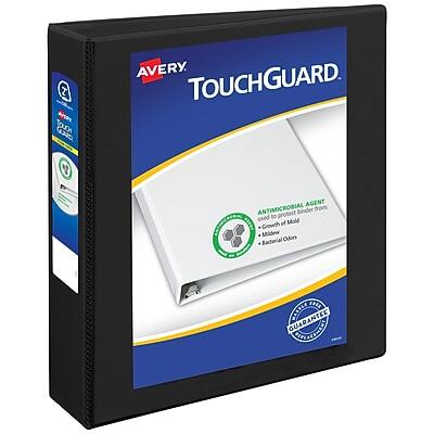 Avery - TouchGuard Protection Heavy Duty 2" 3-Ring View Binders, Slant Ring - White Avery - TouchGuard Protection Heavy Duty 2" 3-Ring View Binders, Slant Ring - White