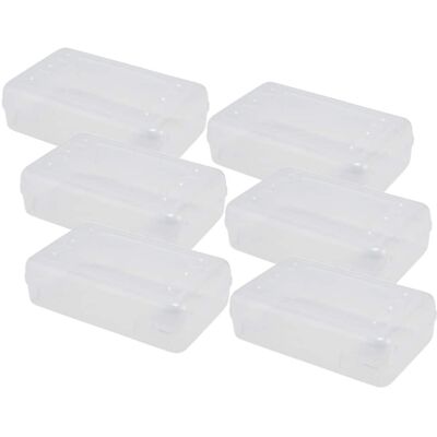 Advantus - Pencil Box Clear, Pack of 6 Advantus - Pencil Box Clear, Pack of 6