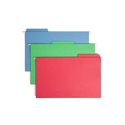 Smead - FasTab Heavy Duty Reinforced Hanging File Folder, 3-Tab, Legal, 18/Box - Assorted Colors Smead - FasTab Heavy Duty Reinforced Hanging File Folder, 3-Tab, Legal, 18/Box - Assorted Colors