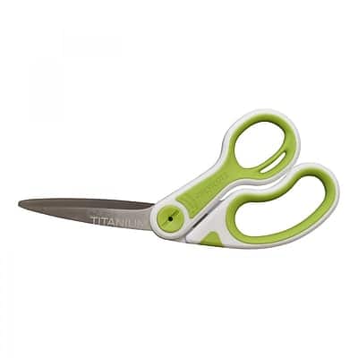 Westcott - CarboTitanium 8" Multi-Purpose/Heavy Duty Scissor, Blunt Tip - Green/White Westcott - CarboTitanium 8" Multi-Purpose/Heavy Duty Scissor, Blunt Tip - Green/White