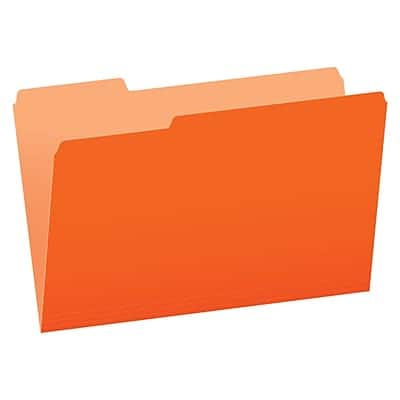 Pendaflex - Two-Tone File Folder, 3-Tab, Legal Size, 100/Box - Orange Pendaflex - Two-Tone File Folder, 3-Tab, Legal Size, 100/Box - Orange