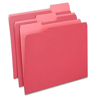 Staples - File Folders, 1/3-Cut Tab, Letter Size, 100/Box - Red Staples - File Folders, 1/3-Cut Tab, Letter Size, 100/Box - Red