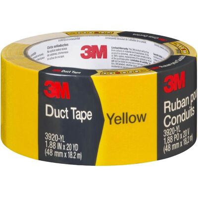 3M - Scotch 1.88 in. W X 20 yd L Yellow Solid Duct Tape 3M - Scotch 1.88 in. W X 20 yd L Yellow Solid Duct Tape