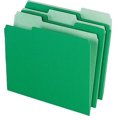 Pendaflex - Recycled File Folder, 1/3-Cut Tab, Letter Size, 100/Box - Bright Green Pendaflex - Recycled File Folder, 1/3-Cut Tab, Letter Size, 100/Box - Bright Green