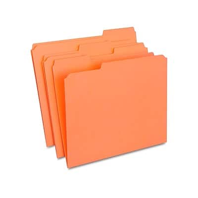 Staples - Reinforced File Folder, 1/3-Cut Tab, Letter Size, 100/Box - Orange Staples - Reinforced File Folder, 1/3-Cut Tab, Letter Size, 100/Box - Orange