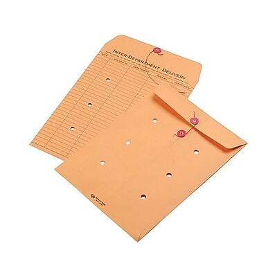 Quality Park - Kraft Button & String Inter-Departmental Envelope 9" x 12", 100/Box - Brown Quality Park - Kraft Button & String Inter-Departmental Envelope 9" x 12", 100/Box - Brown