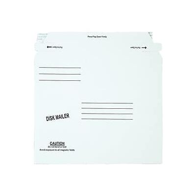 Quality Park - 6.06" x 7.5" Self Seal Fiberboard Mailers, CD/DVD, 100/Carton - White Quality Park - 6.06" x 7.5" Self Seal Fiberboard Mailers, CD/DVD, 100/Carton - White