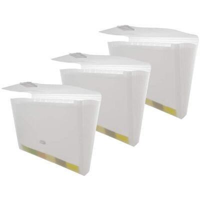 BAZIC Products - Translucent 13-Pocket Letter Size Poly Expanding File, Pack of 3 BAZIC Products - Translucent 13-Pocket Letter Size Poly Expanding File, Pack of 3