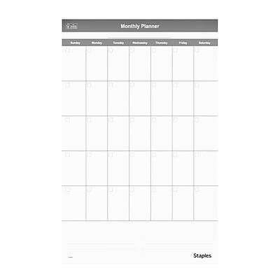 Staples - 24" x 36" Monthly Dry-Erase Wall Calendar, Reversible - White/Gray Staples - 24" x 36" Monthly Dry-Erase Wall Calendar, Reversible - White/Gray