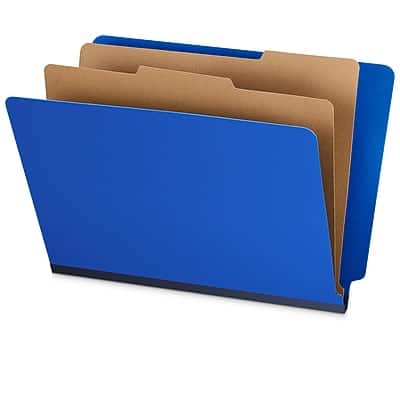 Staples - 60% Recycled Pressboard Classification Folder, 2-Dividers, 2" Expansion, Letter Size, 10/Box - Dark Blue Staples - 60% Recycled Pressboard Classification Folder, 2-Dividers, 2" Expansion, Letter Size, 10/Box - Dark Blue