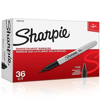 Sharpie - Permanent Marker, Fine Tip, 36/Pack - Black Sharpie - Permanent Marker, Fine Tip, 36/Pack - Black