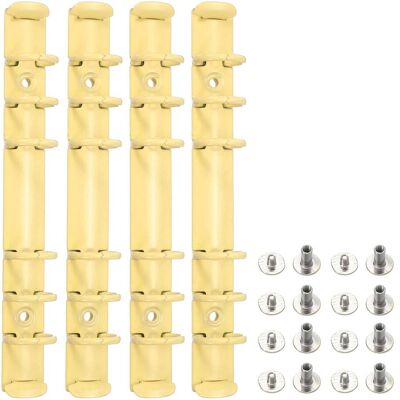 Unique Bargains - A6 6-Hole Ring Binder Mechanisms, 4 Sets Binder Spines Replacement for Office Planners Documents Organization - Yellow Unique Bargains - A6 6-Hole Ring Binder Mechanisms, 4 Sets Binder Spines Replacement for Office Planners Documents Organization - Yellow
