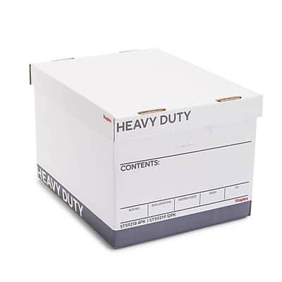 Staples - Heavy Duty 50% Recycled Corrugated File Box Lift Off Lid, Letter/Legal Size/Gray, 4/Carton - White/Gray Staples - Heavy Duty 50% Recycled Corrugated File Box Lift Off Lid, Letter/Legal Size/Gray, 4/Carton - White/Gray